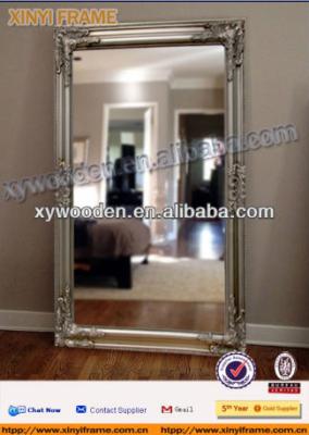 China Golden decorative antique rectangle wooden framed mirror, wall mirror, decoration mirror, for sale