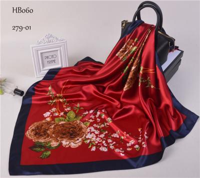 China New style hijabs 90*90cm polyester square scarf European American printing hijabs for woman for sale