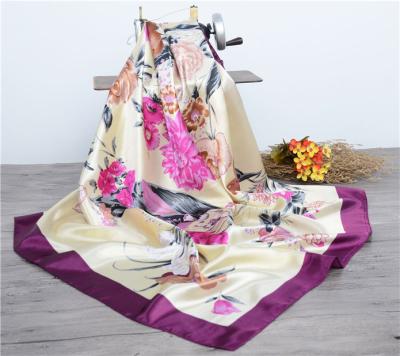 China New style hijabs 90*90cm polyester square scarf European American printing hijabs for woman for sale