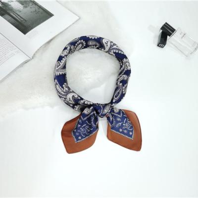 China newest style fashion scarf woman neck scarf flower bandanna newest printing satin polyester scarf muslim scarf for sale