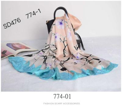 China Fashion Clothes China Manufacture Wholesale Custom Design Printed Silk Long Scarf for sale