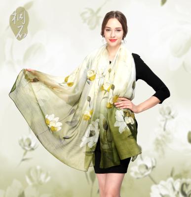 China Chinese personalized silk paintings of fashion clothing antique scarf/simple white silk scarf for sale