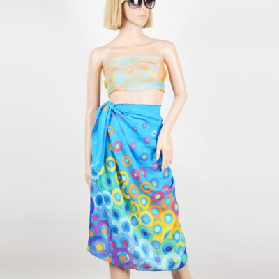 China Factory Anti-UV Customized Beautiful Long Beach Scarf Shawl Sarongs for sale