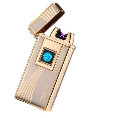 China Rechargeable OEM Customize Logo Portable Windproof Cigarette Lighter Electricity Display Usb Boyfriend Gift Double Arc Charging LighterJL808 for sale