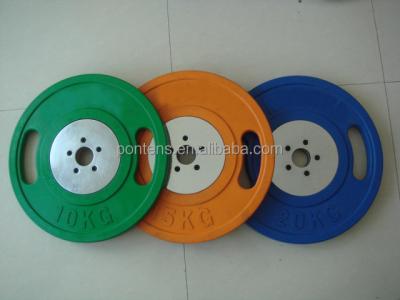 China Solid Cast Iron Weight And Rubber Band Two Color Plates Caught Empty for sale