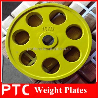 China Cast And 7 Holes Rubber Popular Color Weight Rubber Plate In Weight Lifting for sale