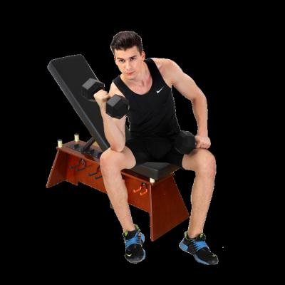 China Home/School/Hotel Fitness Equipment Multi Adjustable Slope Flat Strength Bench With Dumbbell Rack For Home Gym Power Training for sale