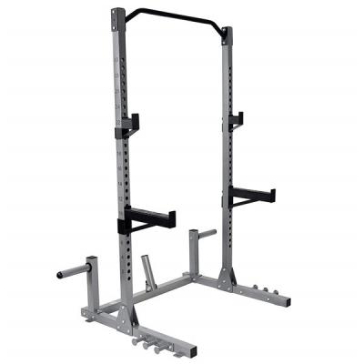 China Durable Fitness Power Squat Rack with High Weight Capacity Weight Plate Storage and Swivel Landmine with Power Band Attachment for sale