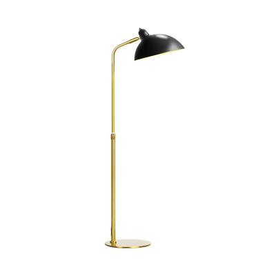 China Farmhouse Modern European Reading Lamp, Standing Adjustable Black and Gold Plating Metal Floor Lamp for Living Room Bedroom Office H for sale