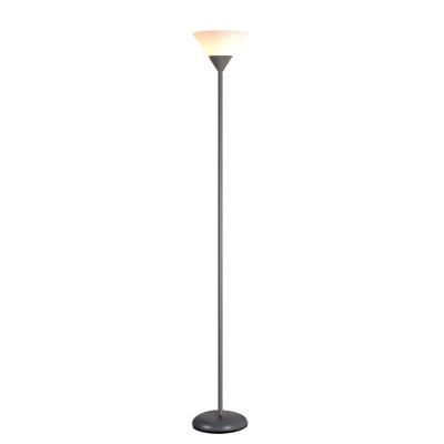 China Plastic Farmhouse Uplighter Floor Lamp in Gray and Silver Standing Lamp with Plastic Shade, Nordic Reading Lamp for Living Room Bedroom for sale