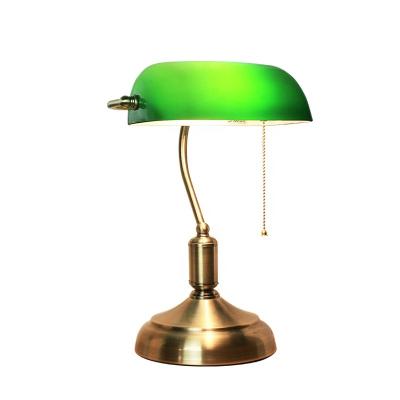 China Lighting works American green eye protection bank metal glass table lamp used for decoration for sale