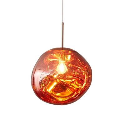 China Modern Nordic Rustic Glass LED Pendant Lights Indoor Home Fixtures Trace Kitchen Hanging Lamps for sale