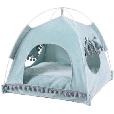 China Foldable Dog Cats Tent Kitten Puppy Pet House Cushion Pets Viable Portable Indoor Medium Dog Small Supplies for sale