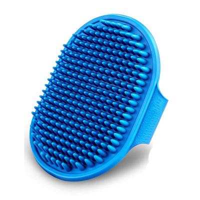 China Soothing Rubber Comb Cat Dog Grooming Brush Massage Handle Pet Shampoo Viable Bath Adjustable Brush for sale