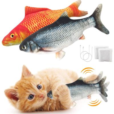 China Lifelike Washable Plush Simulation Toy for Cats Dog Kitten Bite Chew Kick Electric Movable Fish Pets Toys for sale