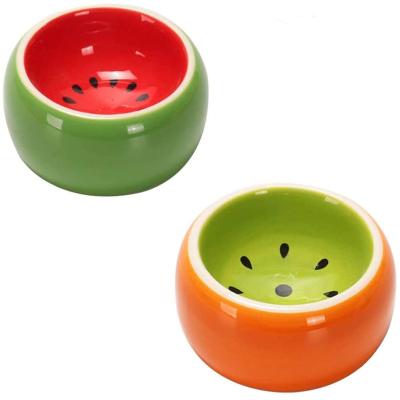 China Viable Ceramic Hedgehog Chinchilla Mouse Rat Gerbil Guinea Pigs Dish Hamster Food Feeding Bowl for sale