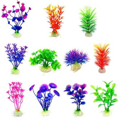 China Viable Colorful Home Fish Tank Pond Ornament Artificial Pet Aquarium Fake Plant for sale