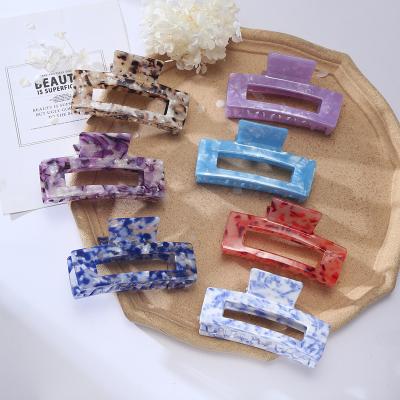 China Jiamu Hair Claw Summer Collection 10.5cm Eco-friendly Hot Selling Cellulose Acetate Rectangle Hair Claw Clip Eco-friendly Hollow Ponytail for sale