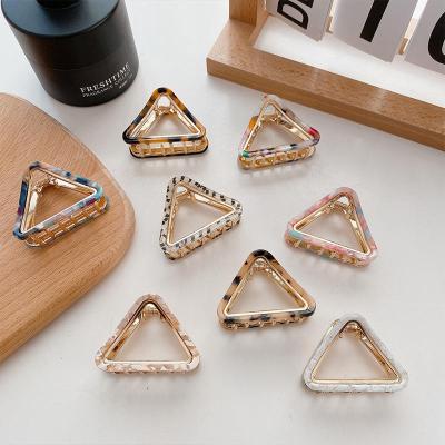 China Hair Decoration Jiamu Acetate Hair Claw Clips Fashion Hair Claws Hollow Accessories Triangle Acetate Metal Hair Claw Clips For Women Girls for sale