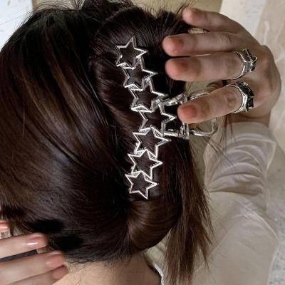 China Jiamu fashion large size hair claw clip hair decoration metal crab claw clip 13cm star heart shape hair claw wholesale for women and girls for sale