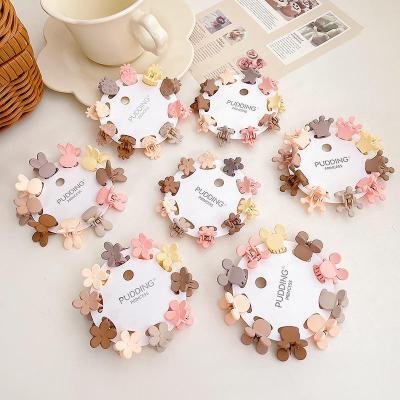 China Wholesale Korean Fashion Cute Babies Hairpin Jiamu 10pcs/set Hair Decoration Clips Star Shape Matte Rabbit Mini Flower Hair Claw Clips for sale