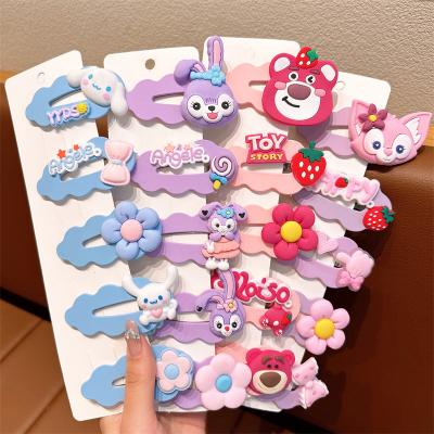 China Hair Decoration Jiamu 2023 New Design 5Pcs/set Cute Animal Children Snap Hair Clips Set Flower Heart Hairpins For Girls Kids Hair Accessories for sale