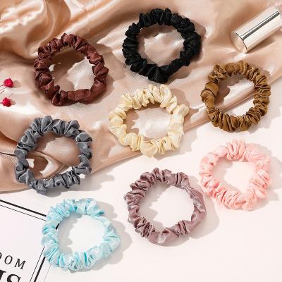 China Hair Decoration Jiamu Fashion Girls Hair Accessories Silk Hair Accessories Woman Girl Satin Hair Ties Solid Color Silk Hair Scrunchies For Women Girl for sale