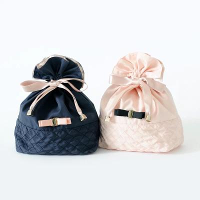 China Competitive Price Stitched Small Drawstring Pouch Makeup Bag Cotton Jewelry Storage Bags for sale