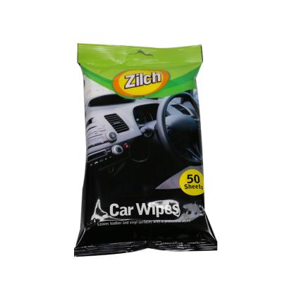 China Custom Packaged Car Cleaning Interior Cleaning Wet Wipes for sale