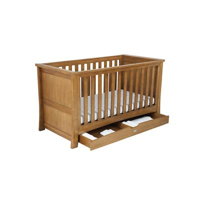 China Large Oak Wood Baby Crib Solid Wood Strong Bed With Drawer for sale