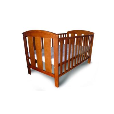 China Cheapest Chocolate Color Simple Design Baby Crib Solid Wood Wooden Cradle for sale