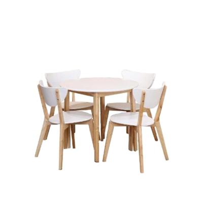 China Cheap Hot Selling Kitchen Table (Height) Solid Wood Dining Table Adjustable Set 4 Butterfly Chairs for sale