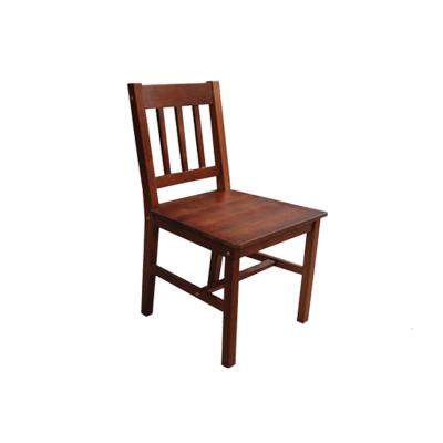 China Popular Cheap Price Walnut Color Solid Wood Pine Wood Dining Chair for sale