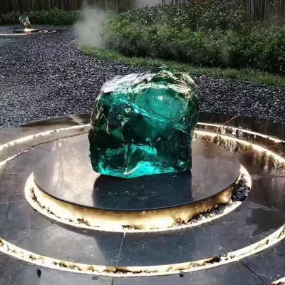 China Yard Wholesale Colored Cinder Landscaping Large Glass Rocks For Garden for sale