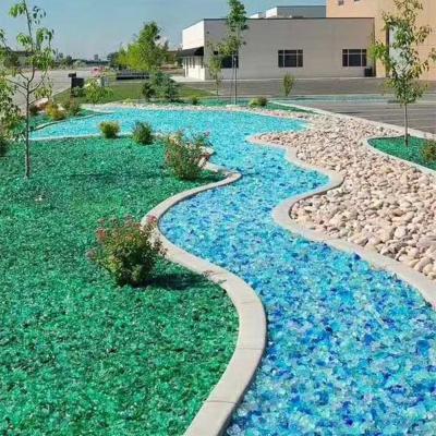 China Garden Decoration Natural Crush Yard Glass Rocks for sale