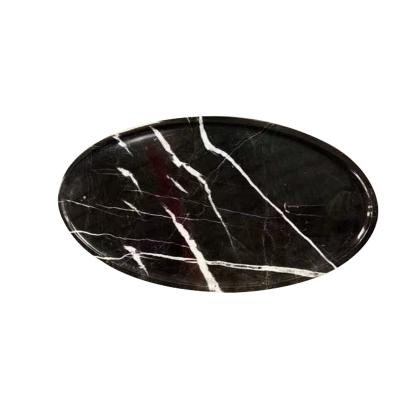 China Other Polished Black Marble Round Stone Lamp Base for sale