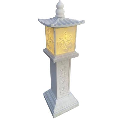 China Best Selling Eco-friendly Garden Stone Lantern Lamp Ornaments Solar Led Lights for sale