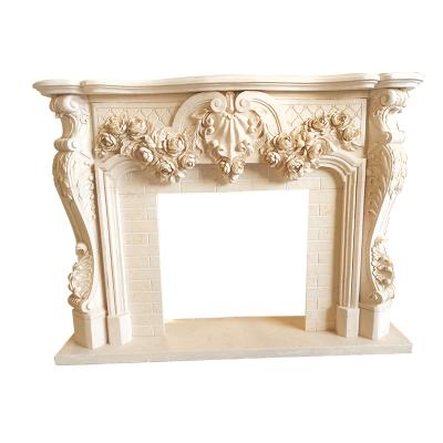 China Modern White Marble Electric Fireplace Natural Indoor Stone Surround Freestanding Fireplace For Sale for sale