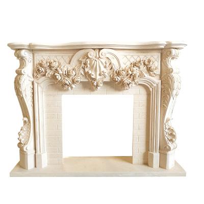 China China Wholesale Modern Marble Stone Carved Fireplace Mantel for sale