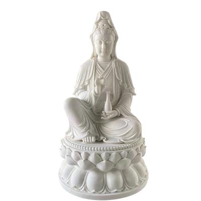 China Chinese hot sale outdoor/indoor religious crafts natural stone marble carving figurine Guanyin Buddha statue for sale for sale