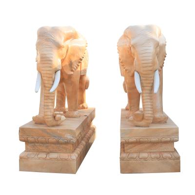 China Chinese Wholesale High Quality Outdoor Animals Garden Ornaments Decorative Stone Carving Large Statue Elephant Sculpture For Sale for sale