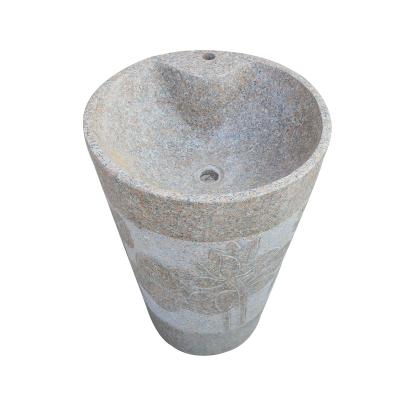 China Modern Natural Stone Rose Black Quartz Bathroom Kitchen Vanity Stone Bowl Sinks for sale