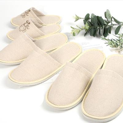 China Fashion Trend Cotton Slippers Non-slip Amenities Hotel Disposable Slippers for sale