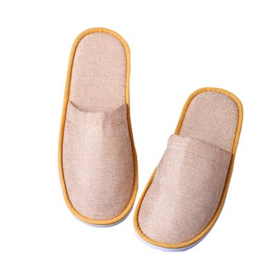 China Good Quality Designs Thin-toed Toe Logo Bargain Sale Wholesale Custom Made Luxury Hotel Slipper Cotton Canvas Disposable Slippers Fashion for sale