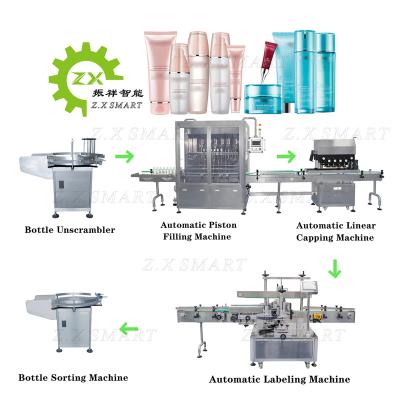 China Explosion Proof Cosmetic Bottle Jar Food Oil Full Automatic Line Of Capping And Filling Labeling Machines for sale