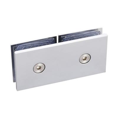 China Hot Sale Modern 180 Degree Fixed Clip Side Zinc Alloy Mirror Polished Glass To Wall Shower Door Hinge for sale