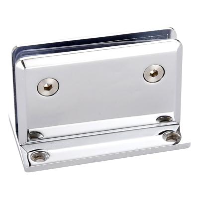 China 0 Degree Glass Clip Bathroom Door Hinge Modern Zinc Alloy Glass Part Door Frameless Glass Flange for sale