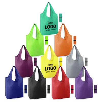 China Wholesale Eco-friendly Safety Tear Stop Makeup Laundry Fashion Polyester Tote Shopping Packing Bags With Custom Printed Nylon Elastic for sale