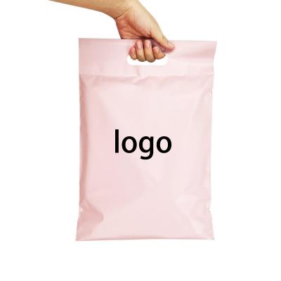 China Biodegradable Postage / Ship Custom Printed Light Pink Poly Mailers Envelope Plastic Mailing Mailing Bags With Handle for sale