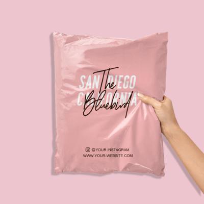 China Self Seal Resealable Postage Bag / Ship Private Label Postage Poly Custom Printed Pink Mailing Bags for sale